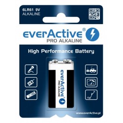 1 Batterie Pro Alcaline Batterie EverActive 9 Volt  6LR61 - MondoProfumo.