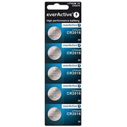 5 Batterie Lithio CR2016 EverActive 3 Volt