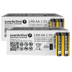 80 Batterie Alcaline EverActive Industriali AA LR6 Stilo 2700 Mah