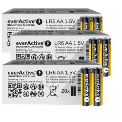 120 Batterie Alcaline EverActive Industriali AA LR6 Stilo 2700 Mah